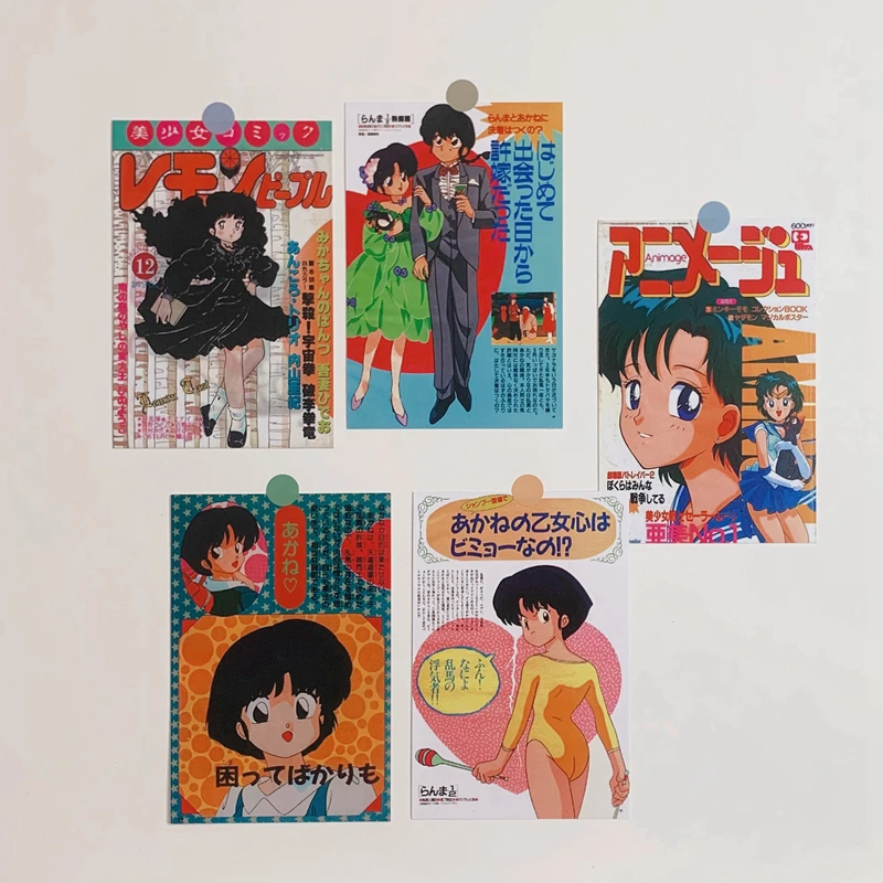 Retro Japoński Showa Anime Magazyn Dekoracyjne Malarstwo Nostalgicznym Piękna Dziewczyna Plakat Tło Karty Naklejka Ścienna Wystrój Pokoju