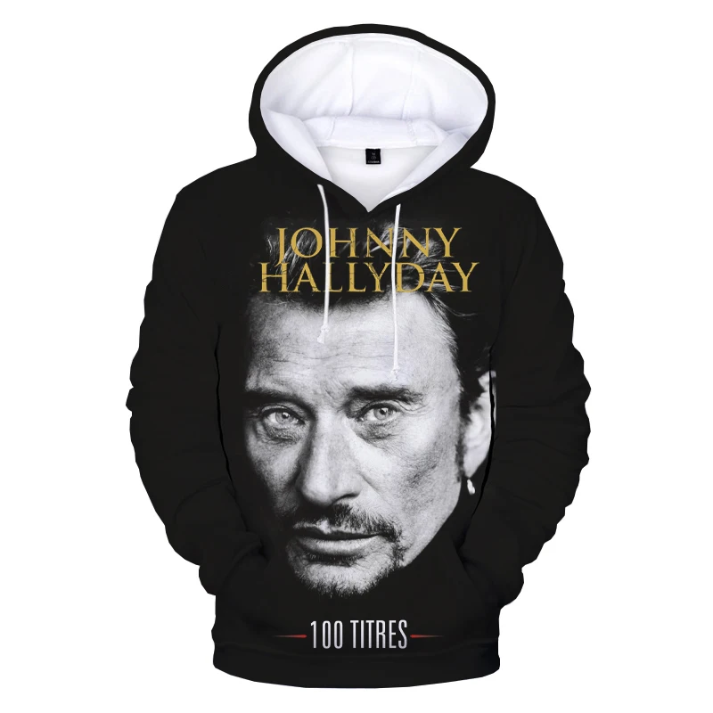 Johnny Hallyday Hoodies France Rock Singer 3D Printed Sweatshirt Men Women Casual Fashion Kapturem Oversize Hip Hop Płaszcz sweter