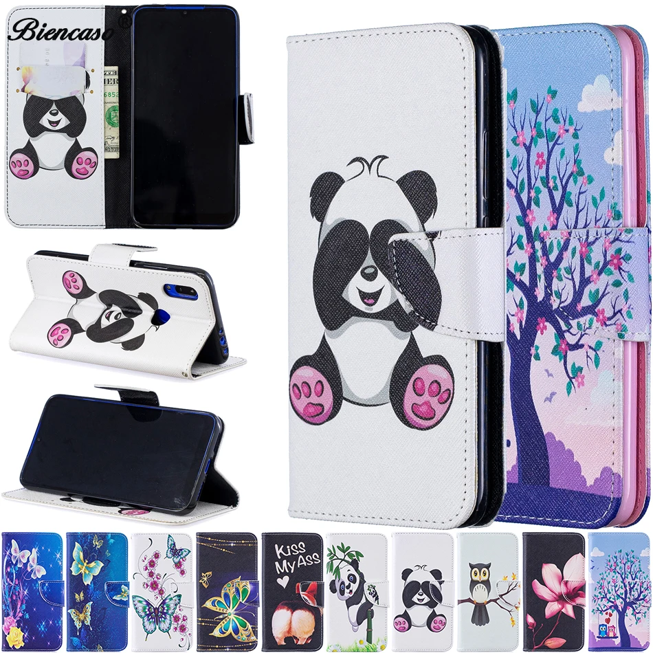 Panda Case For Fundas huawei honor 10 Case Portfel Skórzany Flip Etui dla telefonów Huawei P smart 2019 Mate 20 lite Y9 2018 P30 Pro