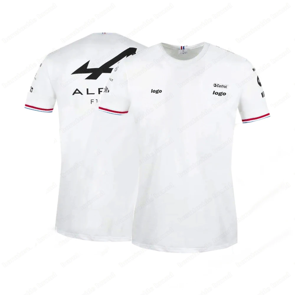 Nowy 2021 Alpine F1 Team Motorsport Alonso Racing Car Fans T-Shirt Niebieski Czarny Oddychający Jersey Koszulka Z Krótkim Rękawem Odzież