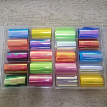 10 kolorów(100X4cm) Aurora cellophane transfer foils nail sticker Ice mirage Glass, paper nail paster foils D*H#9
