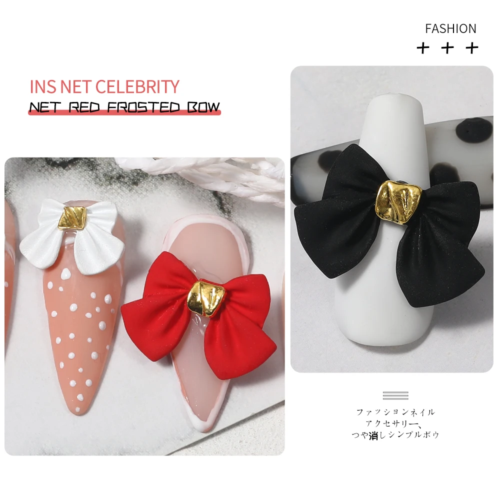 LEAMX 8 Nail Art Accessories Japan, South Korea Hot Selling 3D Art Frosted Bow Ribbon Nail Decoration Nail Accessories Gifts Hot