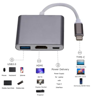 USB Type-C Hub HDMI kompatybilny adapter 4K Thunderbolt 3 obsługuje Samsung Dex mode USB-C Dock with PD do MacBook Pro/Air