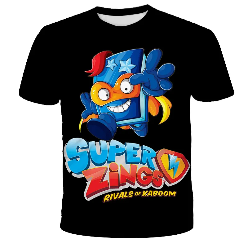 Superzings Fashion T Shirt Summer Short Sleeve O-neck Tshirt Super Zings Tees Baby Boys Kids Casual Cartoon Tops Girls T-shirt