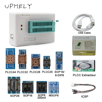 Upmely TL866II Plus USB Uniwersalny Programator Oryginalny Minipro +10 Elementów IC Adaptery Angielski Ręczny Kalkulator Programowania