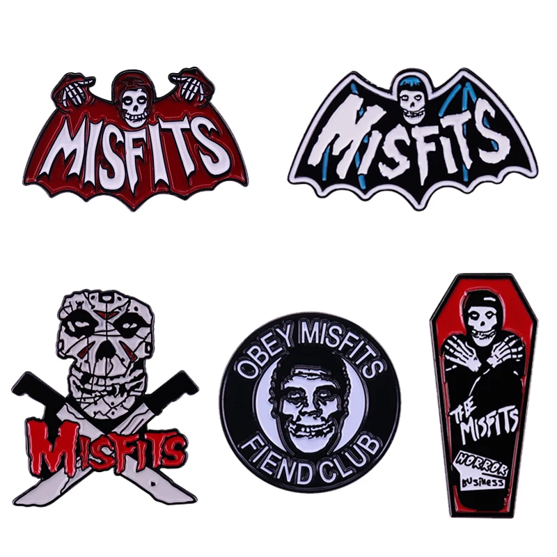 Misfits Pin collection Punk Rock Grupa Bat Fiend Club Ikonę Trumny Muzyka Muzyczny Horror, czaszki Twarz Logo Krzyk Halloween Oprócz