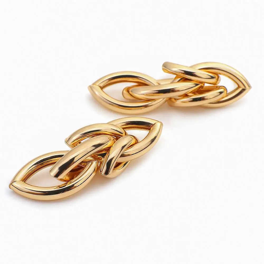 AENSOA Biżuteria dla Kobiet Złoty Kolor Metalu Geometryczne Kolczyki dla kobiet Niezwykłe Długie Kolczyki Upadku 2021 Tendencja Łańcucha Kolczyki Prezent