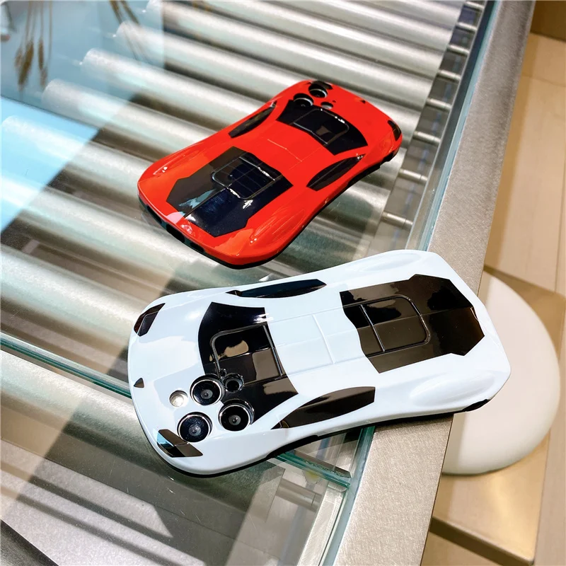 11 Pokrowiec Luksusowy Wyścigowy samochód Sportowy Model Etui do iPhone 12 Pro Max X XR XS SE 2020 12 Mini Ładny samochód Wyścigowy 3D Silikonowe Etui