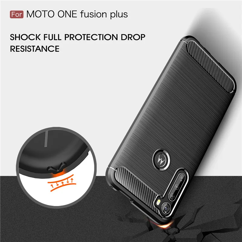 Pokrowiec Na Moto One Fusion Plus Pokrowiec Silikonowy do Telefonu Motorola One Fusion Plus Funda Soft Carbon Fiber Bag One Fusion Plus Cover