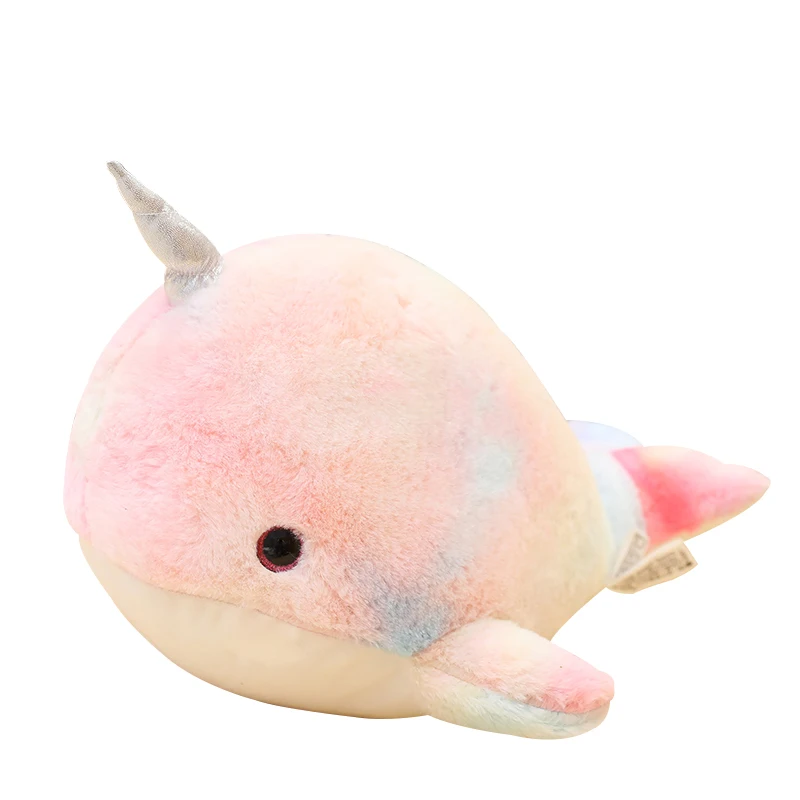 28 cm Śliczne Kolorowe Narwal Pluszowe Zabawki Wypchane Wieloryba Jednorożec Lalka Miękkie Zwierzęta Poduszka dla Małych Dziewczynek Dzieci Prezent Na Urodziny