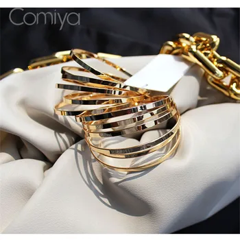 Comiya Moda Bransoletki Zestaw Dla Kobiet Złoty Srebrny Kolor Stop Cynku Wielowarstwowe Bransoletka Feminino Koreański Bransoleta Bijoux Biżuteria