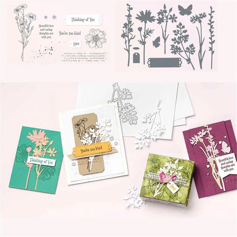Kwiatowy tnące, Metalowe znaczki i stemple do Scrapbookingu 2019 Paper Craft Embassing Die Card Making Szablony