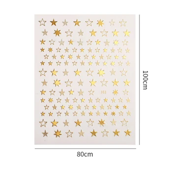 1 Szt. Geometryczny 3d Nail Art Sticker Cute Star Gold/silver/rose Gold/ Laser Jewelry Samoprzylepne Suwak Manicure Akcesoria