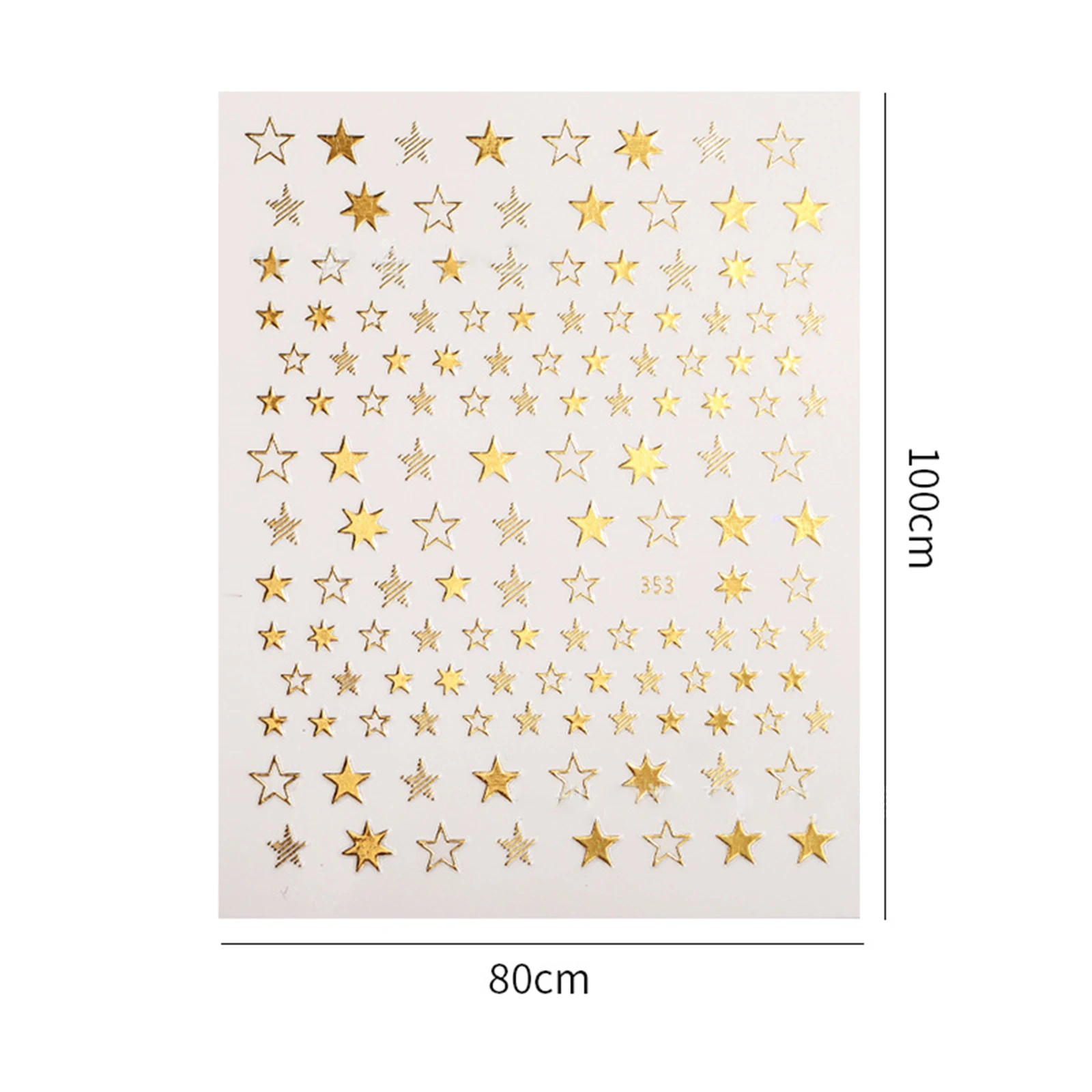 1 Szt. Geometryczny 3d Nail Art Sticker Cute Star Gold/silver/rose Gold/ Laser Jewelry Samoprzylepne Suwak Manicure Akcesoria