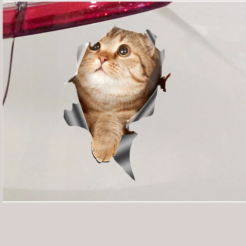 Naklejki Samochodu Zwierzę Kot Kotek 3D Śmieszne Osobowości Symulacja Motocykl Ozdoby Auto Naklejki Stylizacji Samochodów Akcesoria