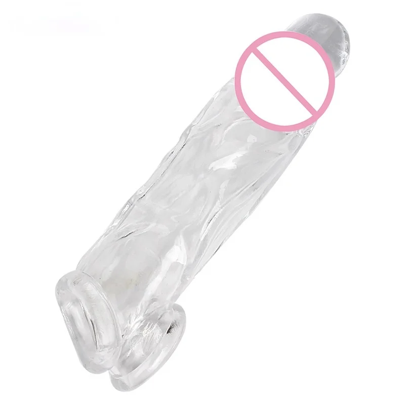 Pianka Krystaliczny Prezerwatywa wielokrotnego użytku Przedłużenie Penisa Rękaw Opóźnienia Wytrysku na Powiększanie penisa Intymne Towary Sex Zabawki Dla mężczyzn