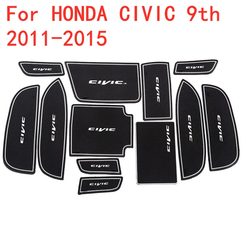12 szt. Do HONDA CIVIC 9 2011 2012 2013 9-Generacji Wnętrze Samochodu Antypoślizgowe Drzwi Rowek Mata Puchar Mata Biżuteria Akcesoria