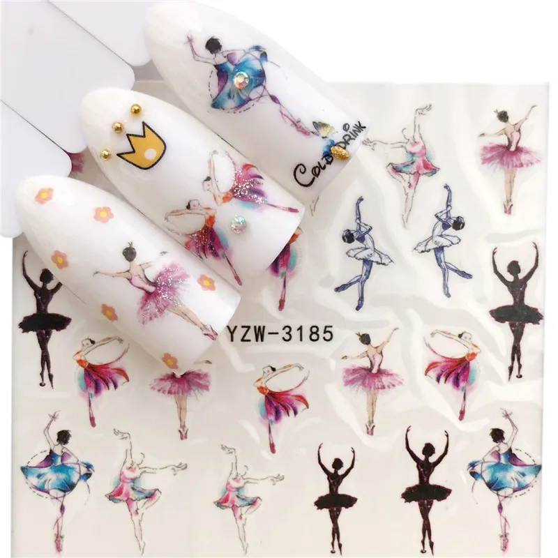 Nail Sticker Water Decals Ballet Girl Dance Nail Art Biżuteria, Akcesoria Do Manicure Projektowanie Znaków Wodnych Naklejki do Paznokci