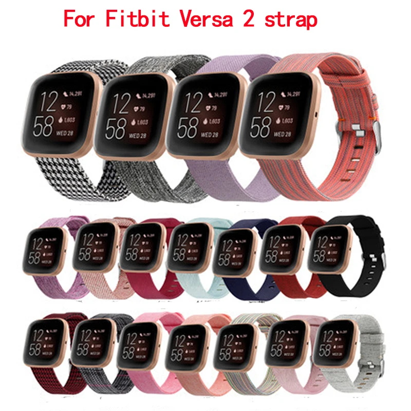 Pasek do zegarków bransoletka do Fitbit versa 2/versa LITE/versa smart watch codzienny nylonowy drelich roboczy skórzany pasek Fitbit versa 2