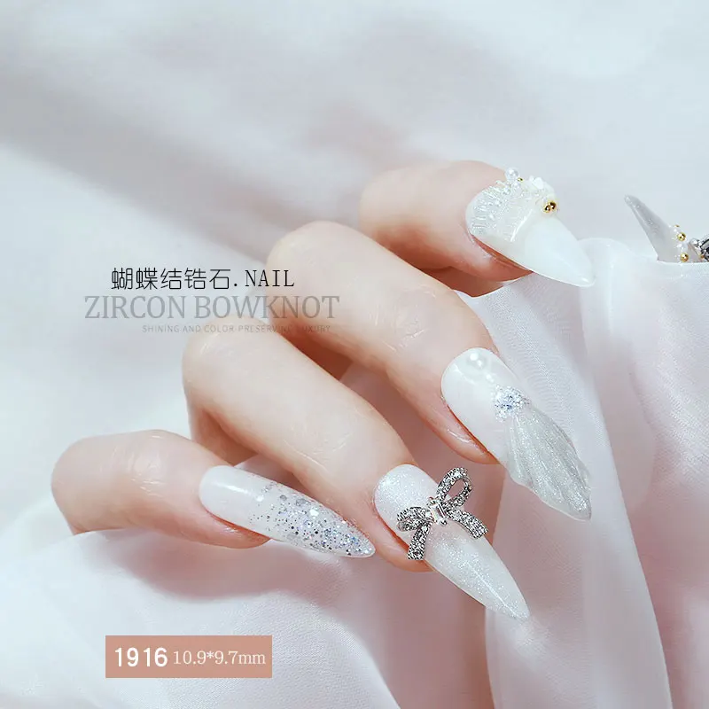 2szt Luksus Cyrkon 3D Nail Art Biżuteria Urok Diamenty Kryształ Stop Kwiat Projektowania Biżuterii Manicure Akcesoria