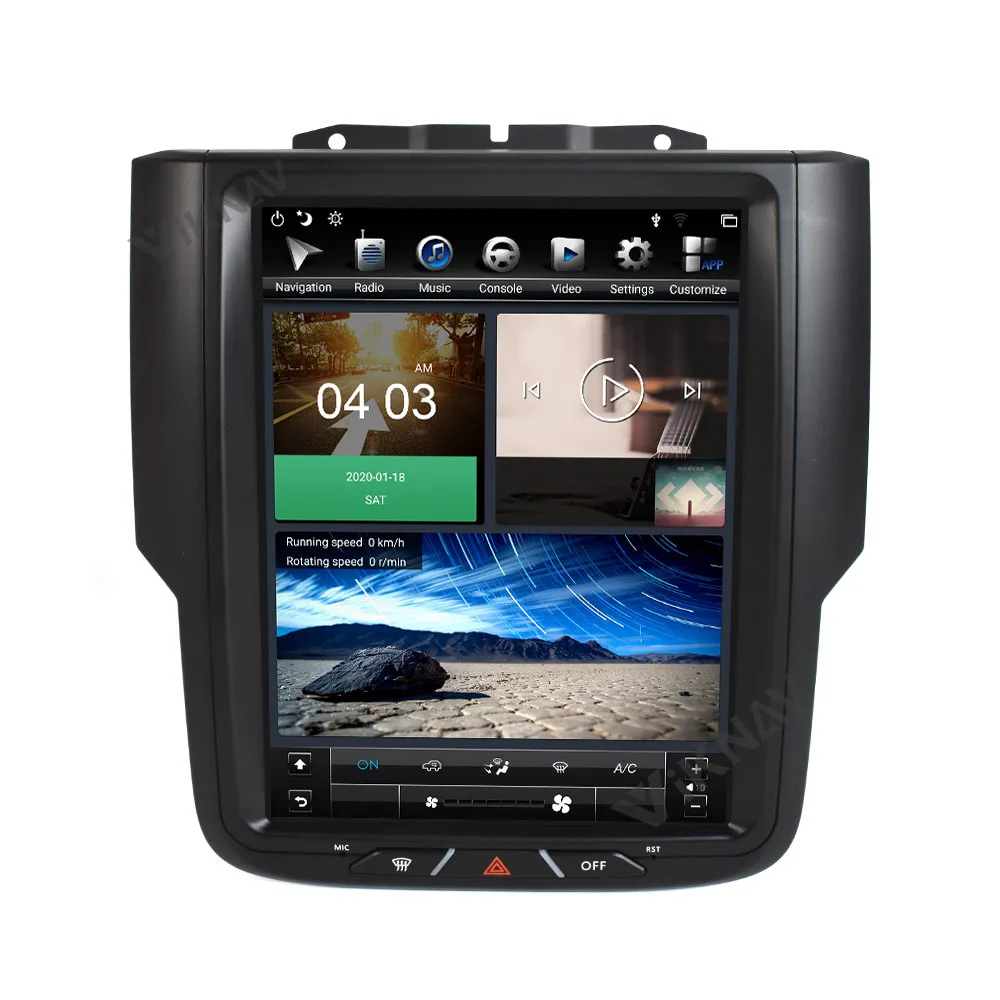 128G Android 9.0 ekran IPS HD radio Samochodowe Stereo odbiornik do Dodge RAM 1500 2013-2018 samochodowy GPS Nawigacja Multimedialny odtwarzacz DVD