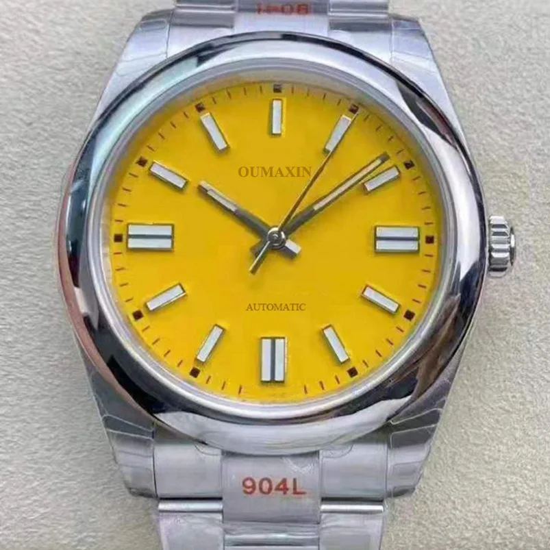 2021 nowe męskie zegarki 41MM 36mm 31mm automatyczne mechaniczne MIYOTA8215 żółta tarcza wodoodporny zegarek męskie B124300