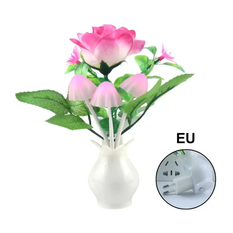 US Or EU Plug Romantic Mood Night-lamp Brightness Control LED Colorful Lantern 0.5 W Doniczkowe Pomegranate Flower Decor Sleep-light