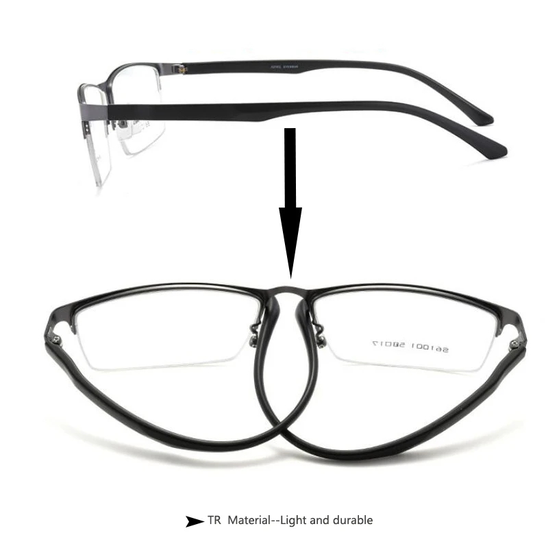 Niezwykle lekki męskie Полукадровая Metalowa Stalowa Optyczna Oprawki do Okularów dla krótkowzroczności ,przepisane im okulary Oprawki do Okularów dla mężczyzn