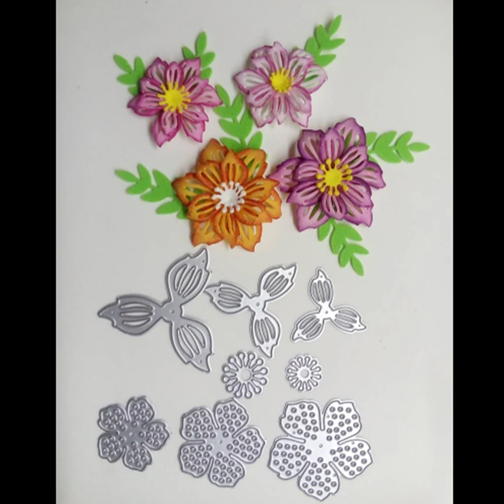 Nowe 3D kwiaty cięcia metalu umrzeć notatnik papier karta podarunkowa DIY dekoracyjne formy szablon