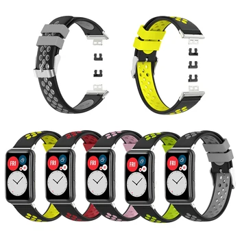 Silikonowa taśma Pasek Naręczny Dla Huawei Watch Fit Pasek do SmartWatch Band Wymiana 2021 Kolorowy Pasek Do Zegarków Bransoletka Do Huawei Fit
