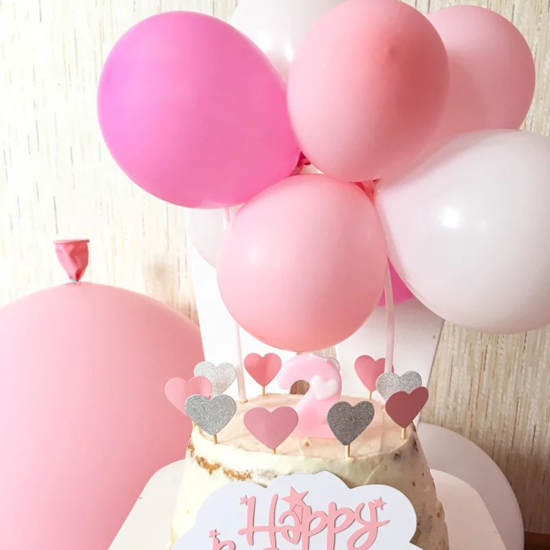 Ślubny Deco 5 cali Balony Ciasto Topper Różowe Złoto Konfetti Butla Dekoracje Urodzinowe Baby Shower Tort Dekor