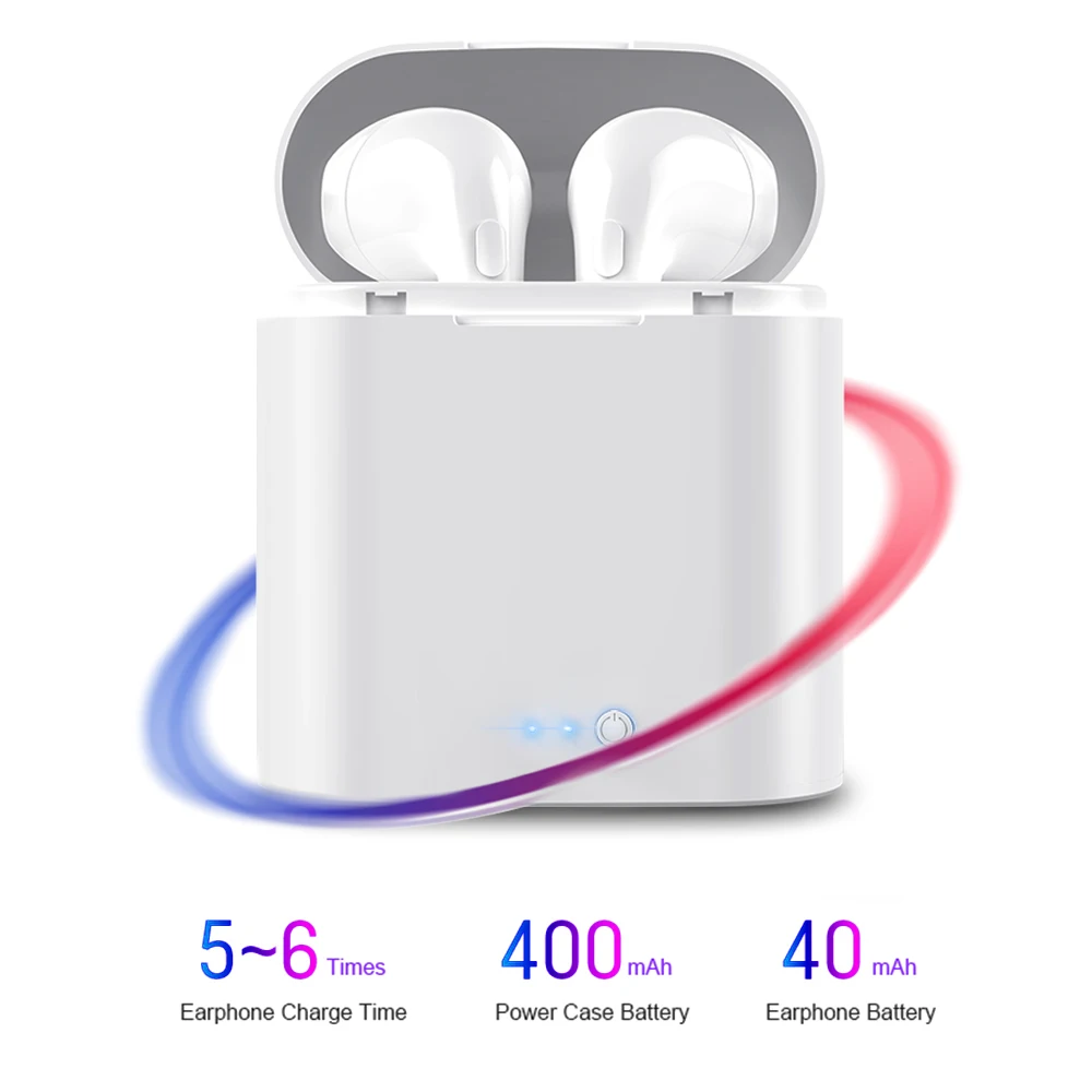 I7s TWS Bezprzewodowe Słuchawki Bluetooth 5.0 Słuchawki Sportowe, Słuchawki, zestaw Słuchawkowy Z Mikrofonem Ładowarka pudełko Słuchawki Dla wszystkich smartfonów