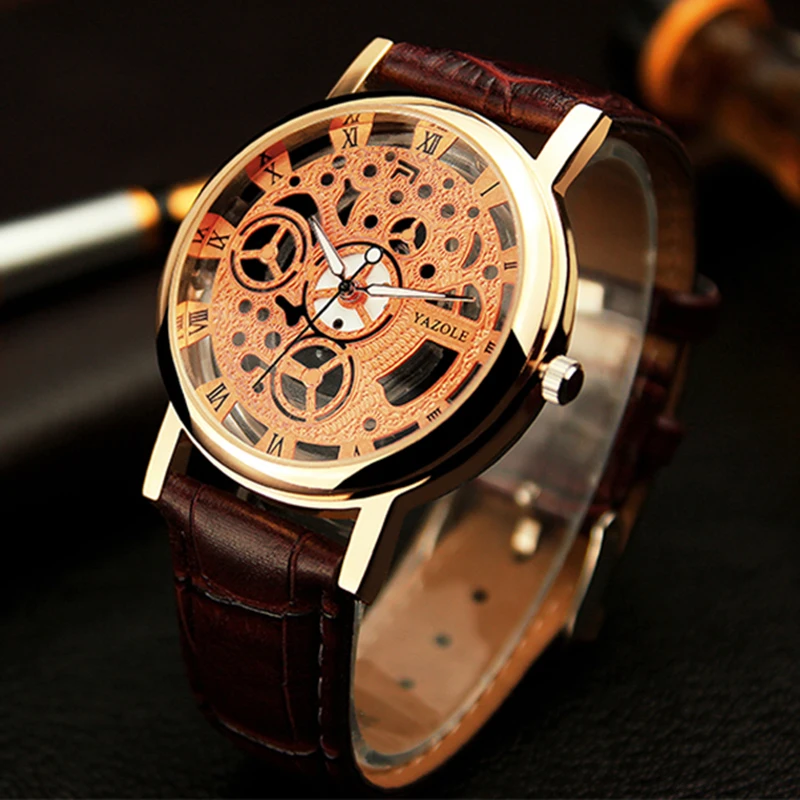 Relogio Masculino 2020 Yazole Brand Watch Business Mężczyzna zegarka Mody Świecące Zegarek kwarcowy Unikalny skórzane Zegarek Dla Odpoczynku