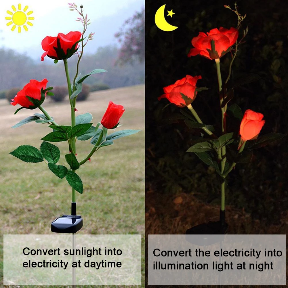 2 Szt. LED Słoneczny Różaniec Lampa Odkryty LED Światło RGB Kolor Lilii Kwiat Ogród Lampy Energii Słonecznej Dziedziniec, Trawnik, Droga Światła