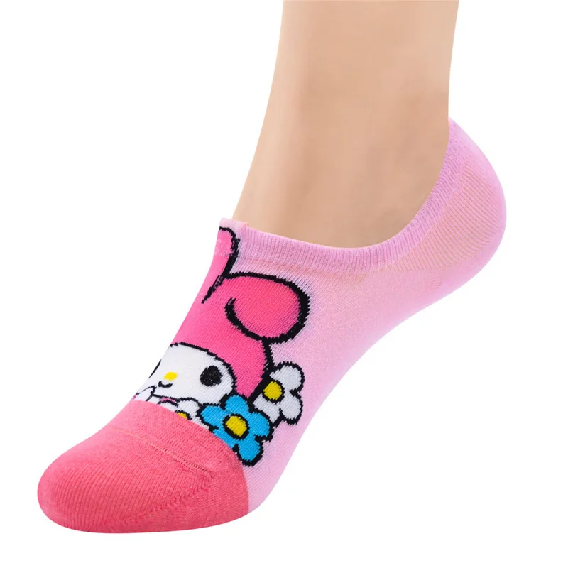 Damskie skarpetki Small Animal Cartoon Wzór Cat Boat Sock Summer Oddychającym Casual Kawaii Girls Cute Funny Fashion Calcetines Mujer