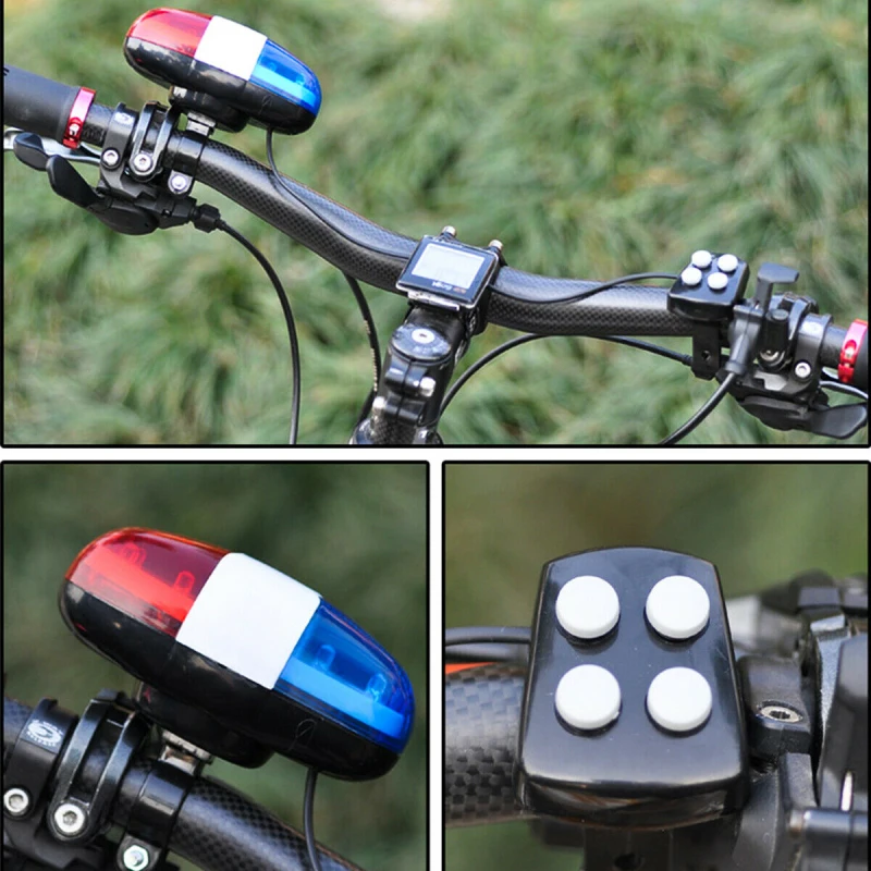 Rower Rowerowe Reflektory LED Tylne Światło z Przodu Rower jazda na rowerze Policyjna Alarm Elektryczny Róg Dzwon Akcesoria Do Rowerów