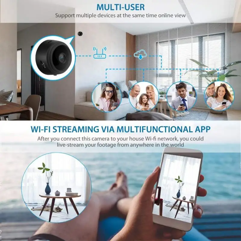 A9 Wifi Mini Camera APP Remote Monitor Home Security 1080P IP Camera IR Night Magnetic Wireless Camera Dropshipping